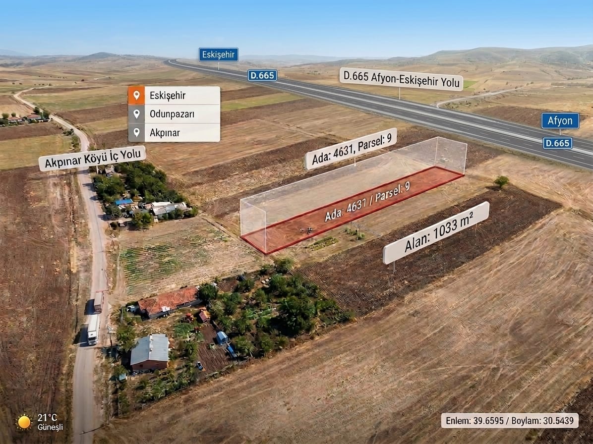 SEÇ AL'DAN Akpınar’da 1.033 m² Müstakil Tapulu Arsa